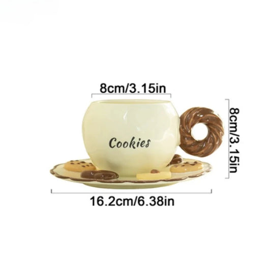 Cookie-Pattern Cup & Saucer