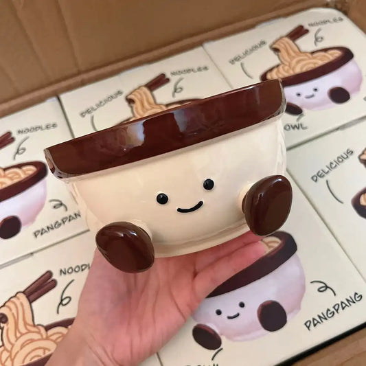 Footed Ceramic Ramen Bowl