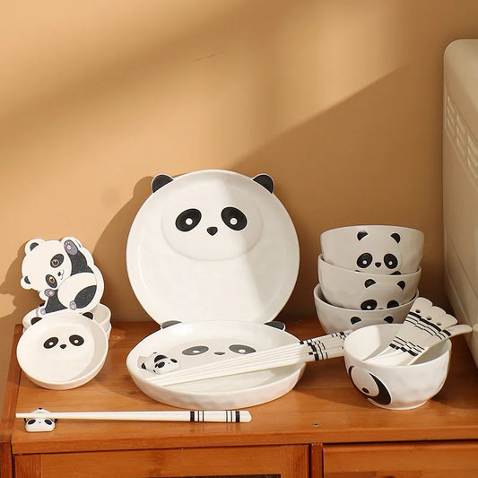 Panda Cartoon Ceramic Bowl Set