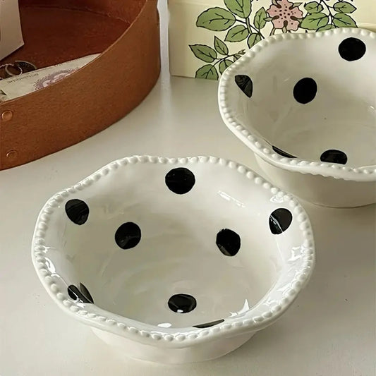 Polka Dot Ceramic Serving Bowl