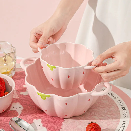 Strawberry Ceramic Bowl Set