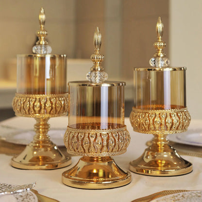 Crystal-Style Glass Candy Jar with Lid