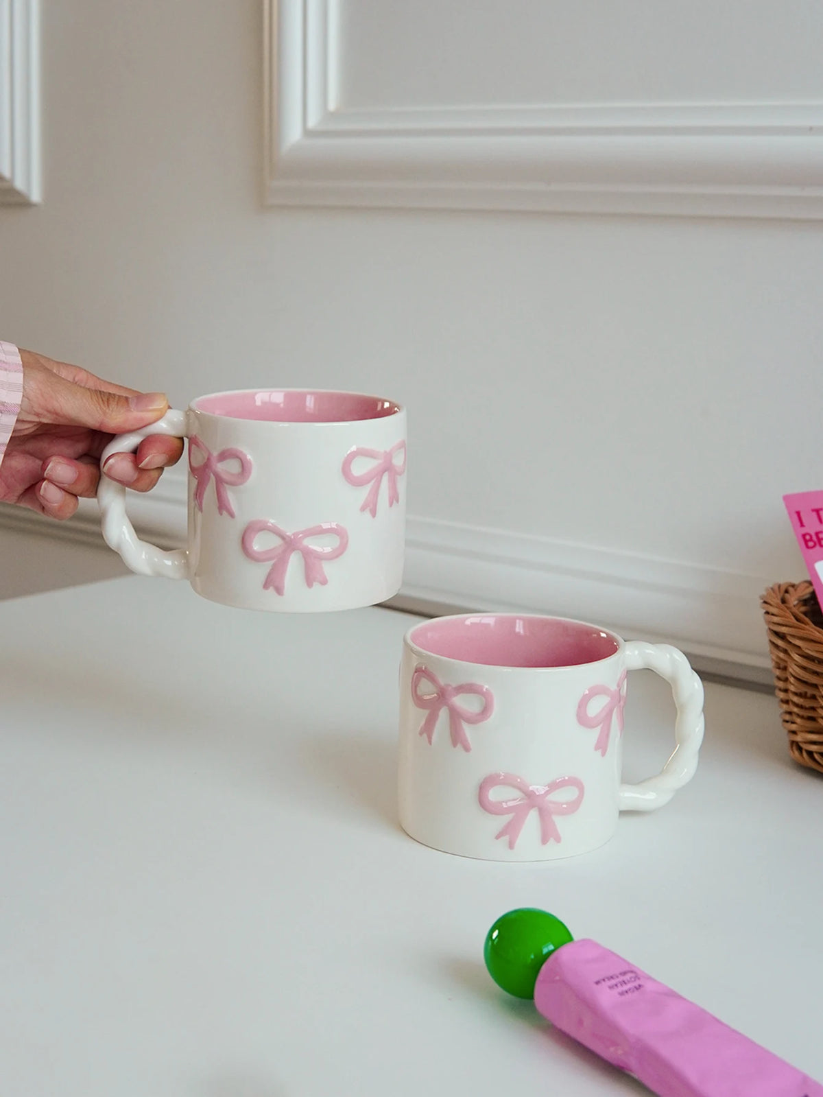 Twisted-Handle Bow Ceramic Mug