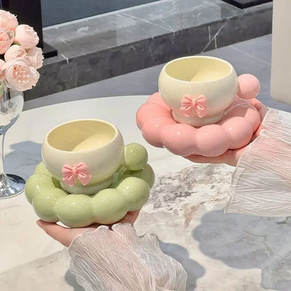 Bow Coffee Cup & Flower Saucer
