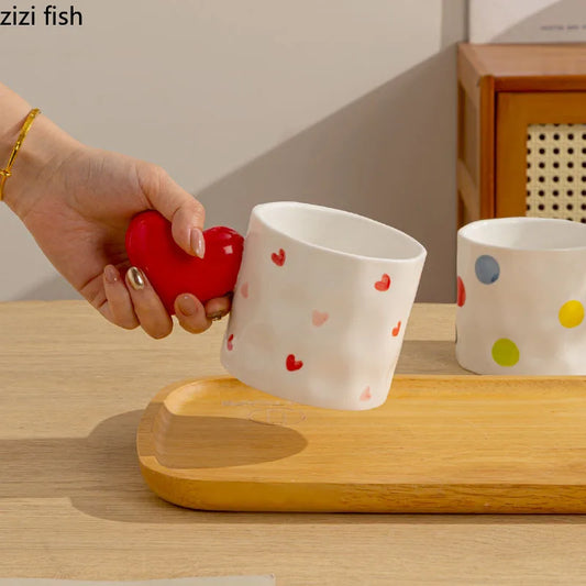 Heart & Polka Dot Ceramic Mug