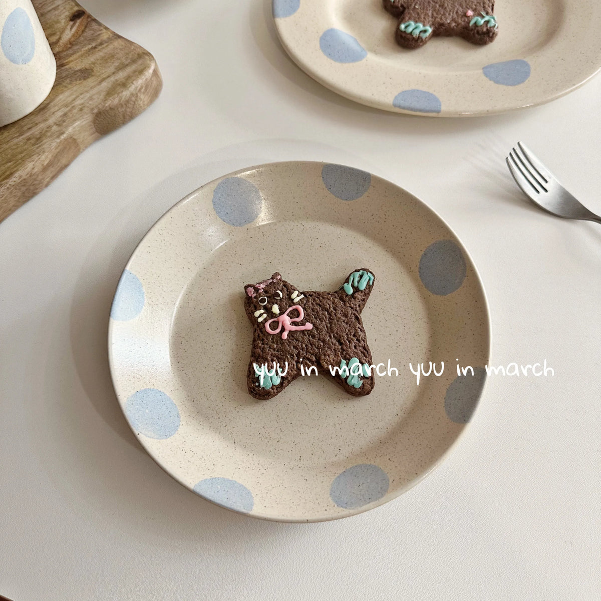 Blue Polka Dot Ceramic Tableware