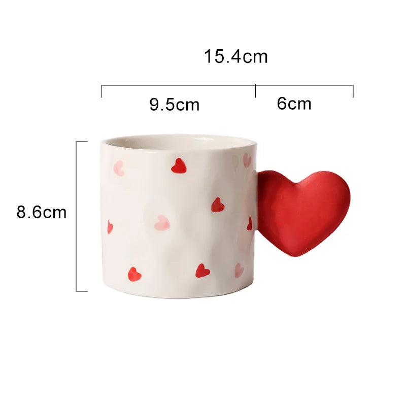 Heart & Polka Dot Ceramic Mug