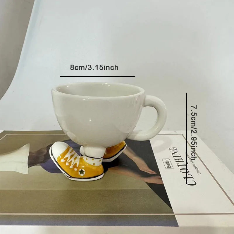 Creative Sneakers Feet Ceramic Coffee Mug Ornaments Living Room Kitchen Tea Cup Egg Cup Cartoon Funny Storage Ornaments Crafts