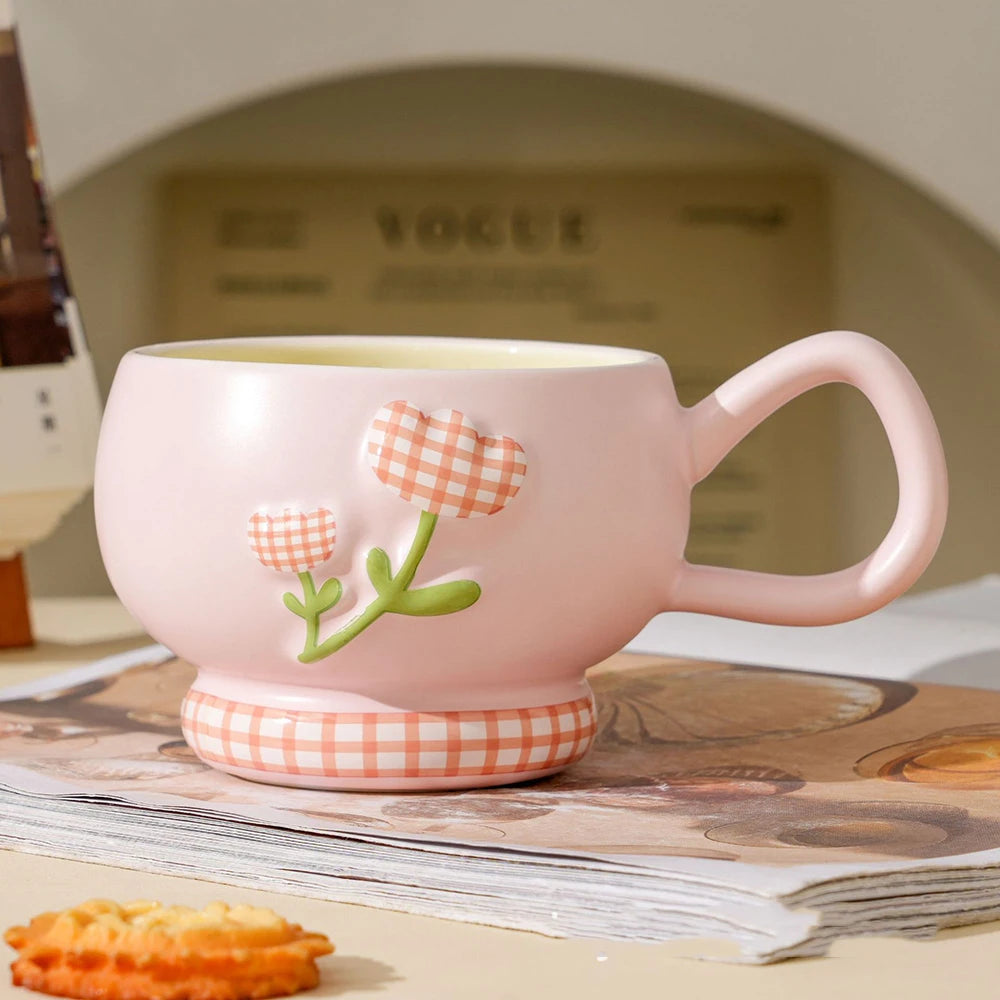 Tulip Relief Ceramic Mug