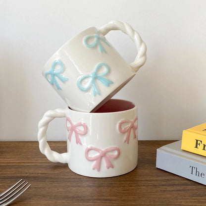 Twisted-Handle Bow Ceramic Mug