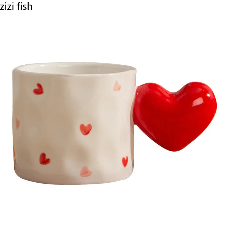 Heart & Polka Dot Ceramic Mug