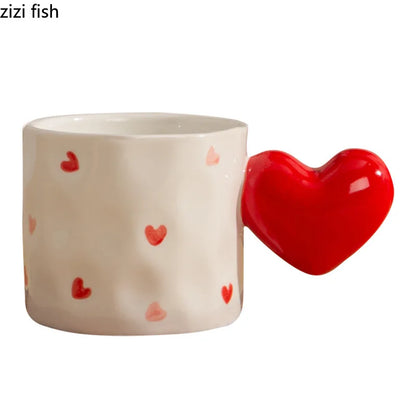 Heart & Polka Dot Ceramic Mug