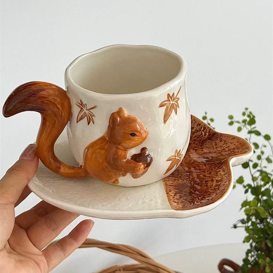Squirrel Ceramic Cup & Saucer
