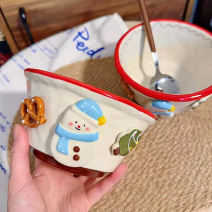 Snowman Ceramic Yogurt Bowl