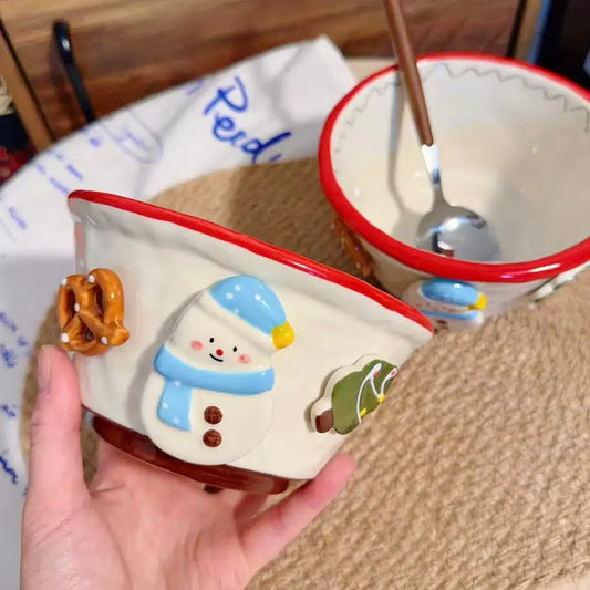 Snowman Ceramic Yogurt Bowl