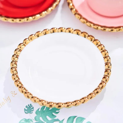 Gold-Inlay Turkish Coffee Cup & Saucer