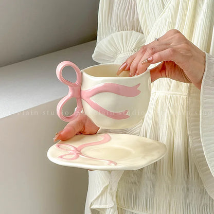 Bow-Shaped Ceramic Coffee Cup