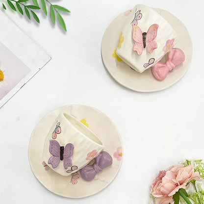 Bowknot Ceramic Cup & Saucer