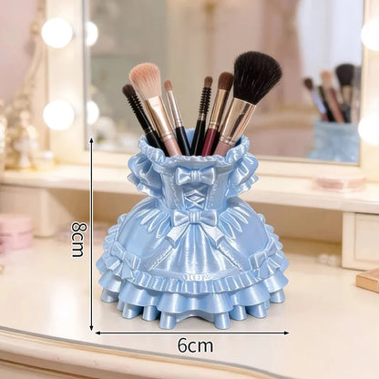 3D Printed Jewelry Tray Princess Dress Shape Makeup Brush Holder Jewelry Display Case Watches/Keys Storage Box Birthday Gifts
