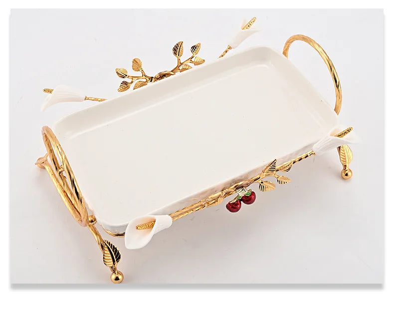 Decorative Metal Fruit & Dessert Serving Stand