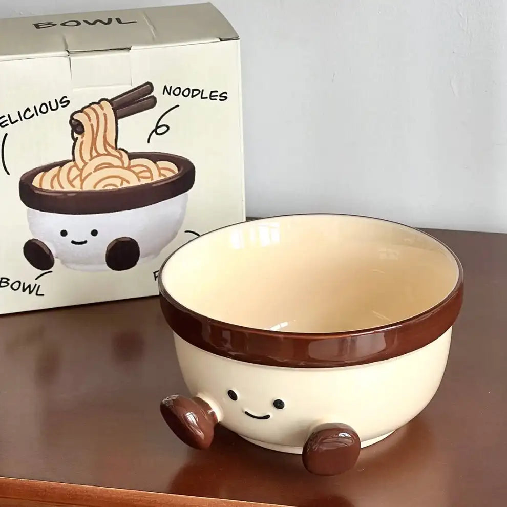 Footed Ceramic Ramen Bowl
