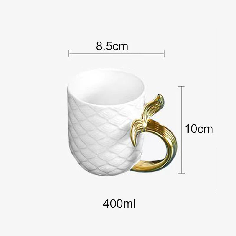 Golden Mermaid Ceramic Coffee Mug