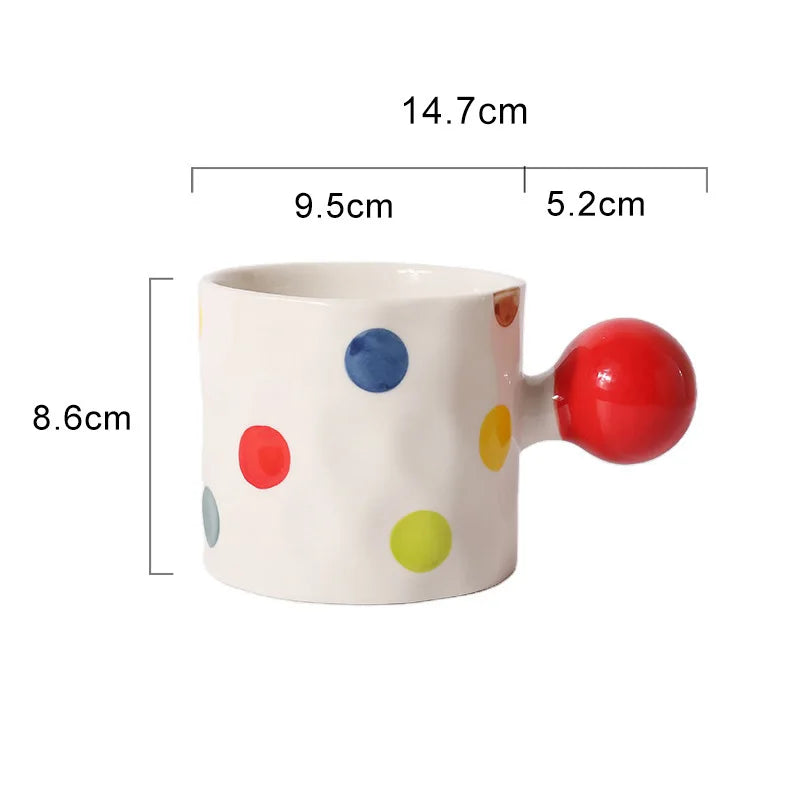 Heart & Polka Dot Ceramic Mug