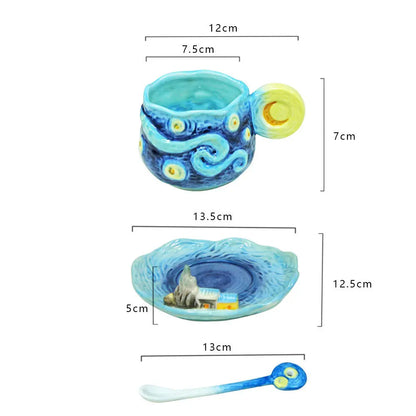Painted Floral Cup & Saucer