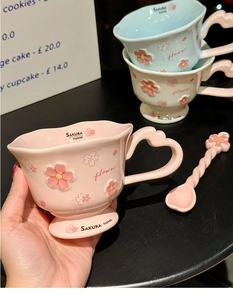 Sakura Flower Ceramic Coffee Cup