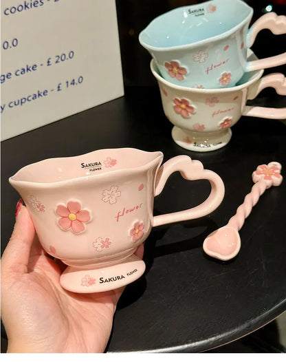 Sakura Flower Ceramic Coffee Cup
