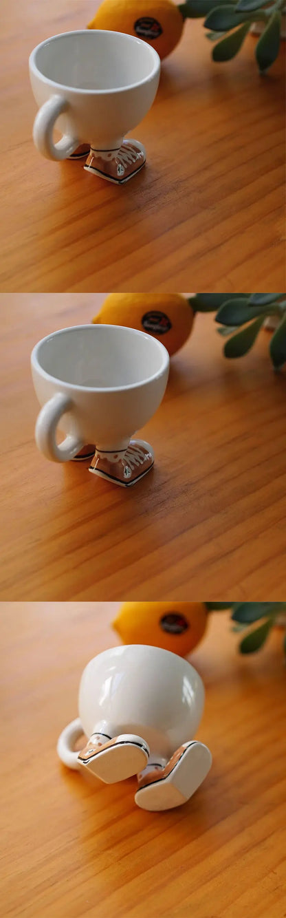 Creative Sneakers Feet Ceramic Coffee Mug Ornaments Living Room Kitchen Tea Cup Egg Cup Cartoon Funny Storage Ornaments Crafts