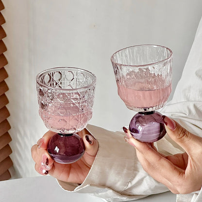 Cute Ball Base Glass Creative Mid-Century Whiskey Cup Baijiu Cup Tea Drinking Cup Juice Cup