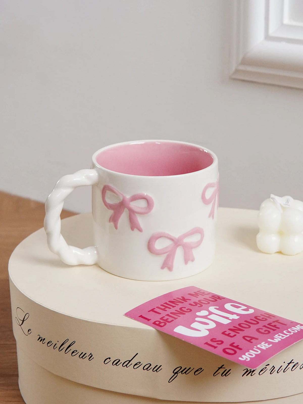 Twisted-Handle Bow Ceramic Mug