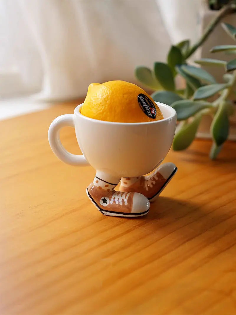 Creative Sneakers Feet Ceramic Coffee Mug Ornaments Living Room Kitchen Tea Cup Egg Cup Cartoon Funny Storage Ornaments Crafts