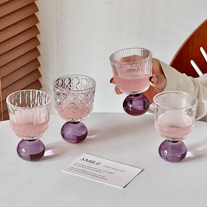 Cute Ball Base Glass Creative Mid-Century Whiskey Cup Baijiu Cup Tea Drinking Cup Juice Cup