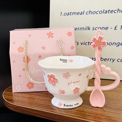 Sakura Flower Ceramic Coffee Cup
