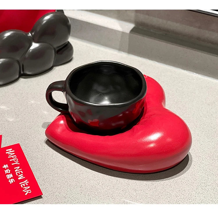 Heart Porcelain Cup & Saucer