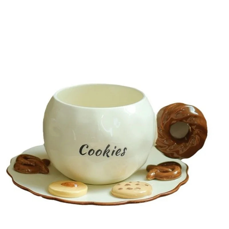 Cookie-Pattern Cup & Saucer