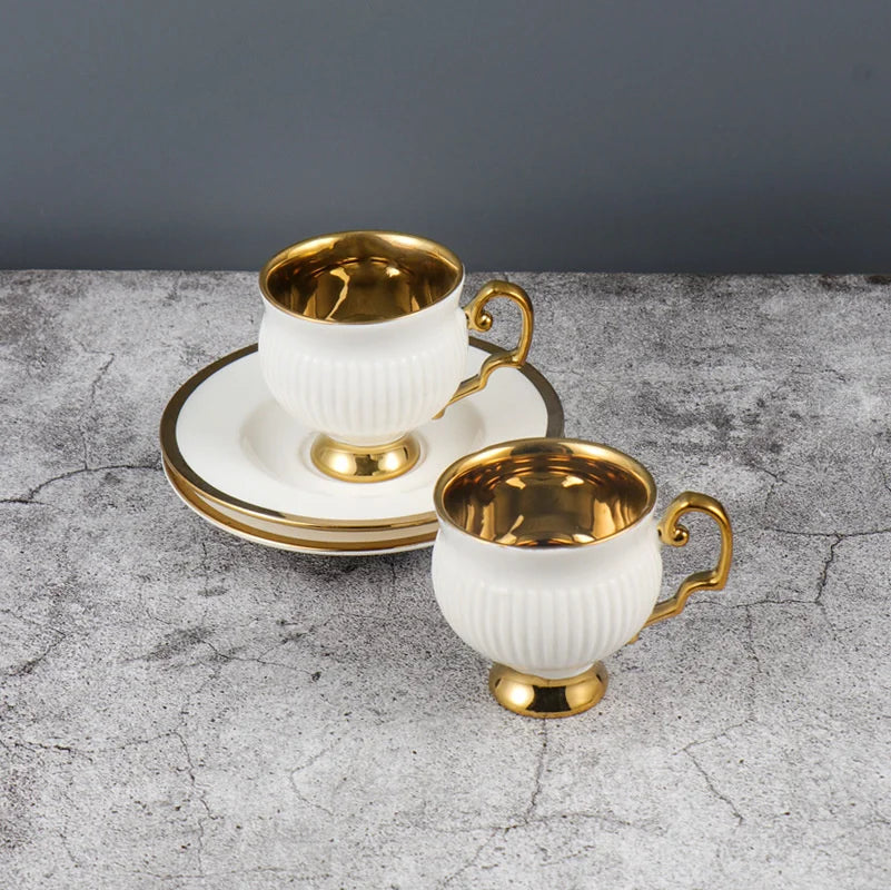 Embossed Turkish Coffee Cup Set – 2 Pieces