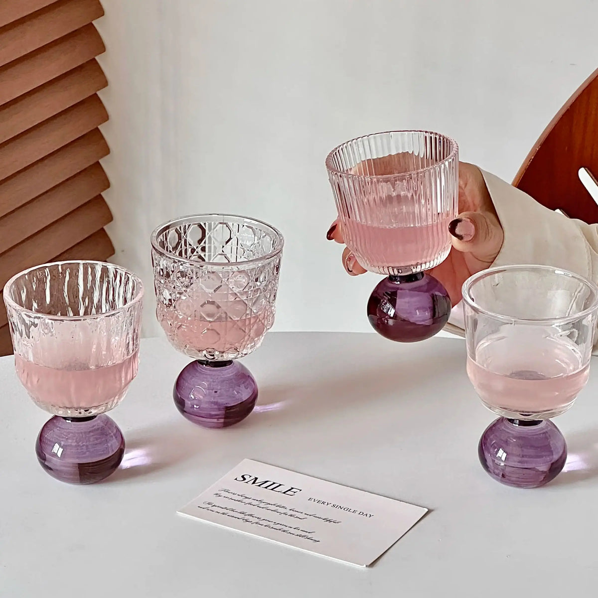 Round-Base Decorative Glass Cup