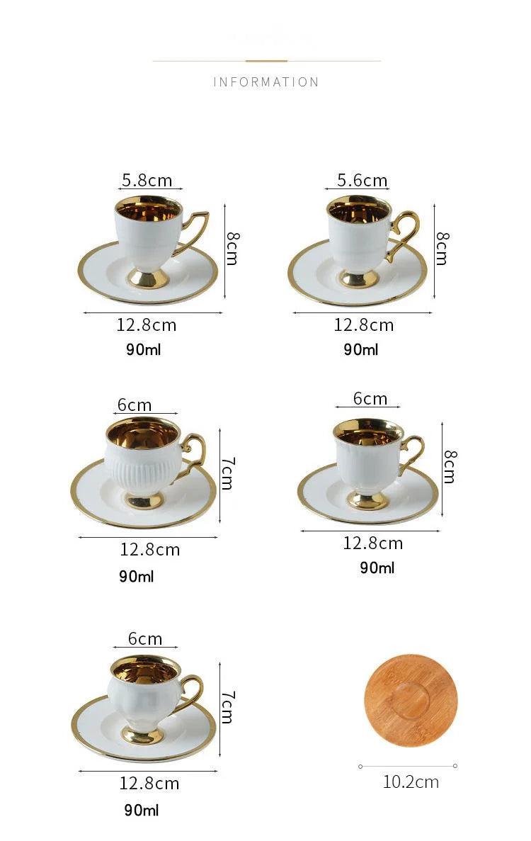 Embossed Turkish Coffee Cup Set – 2 Pieces