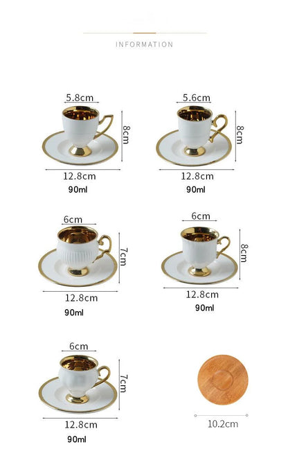 Embossed Turkish Coffee Cup Set – 2 Pieces