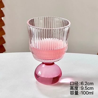 Cute Ball Base Glass Creative Mid-Century Whiskey Cup Baijiu Cup Tea Drinking Cup Juice Cup