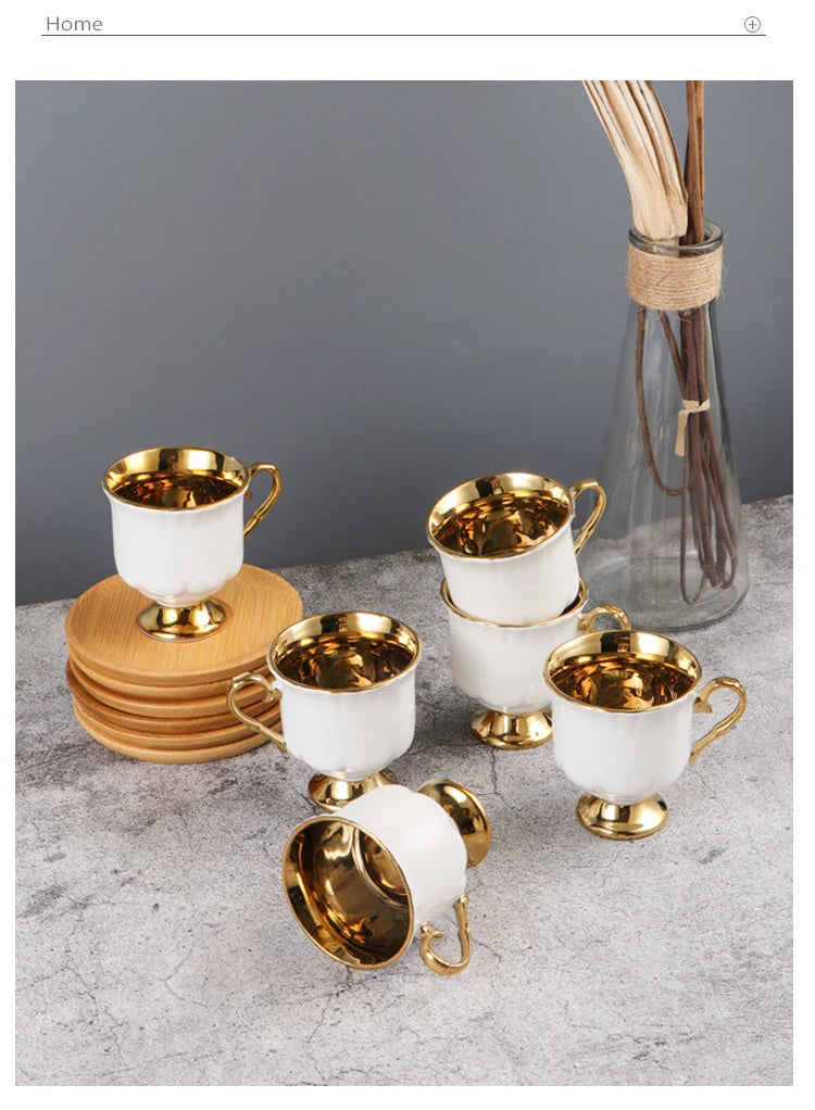 Embossed Turkish Coffee Cup Set – 2 Pieces