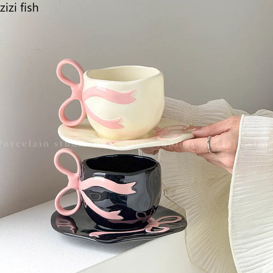 Bow-Shaped Ceramic Coffee Cup