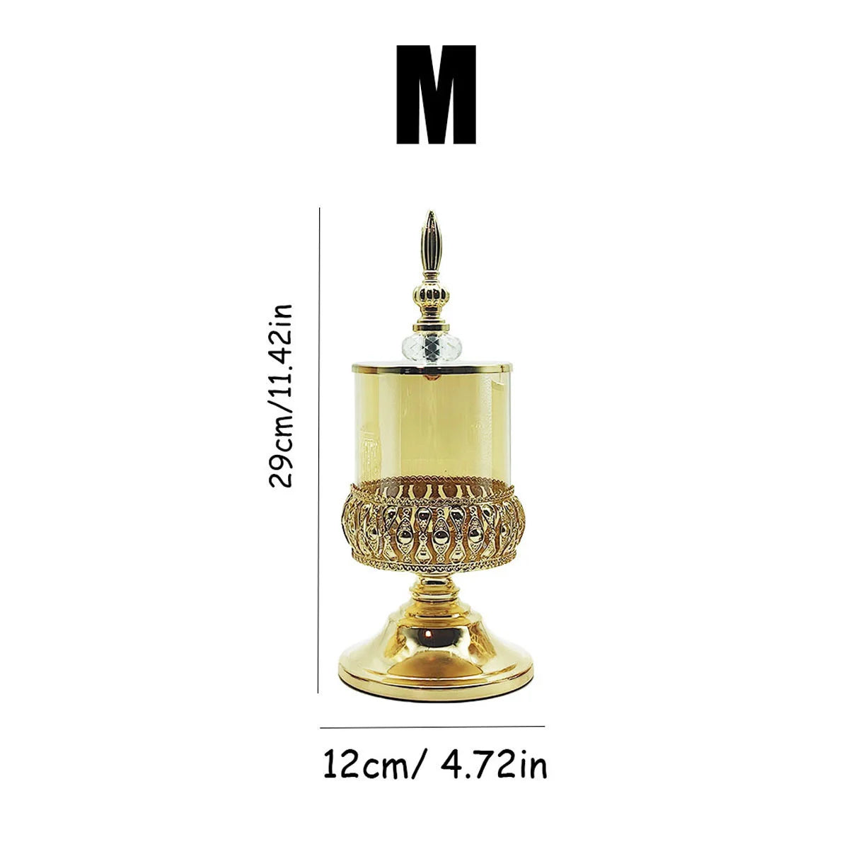 Crystal-Style Glass Candy Jar with Lid