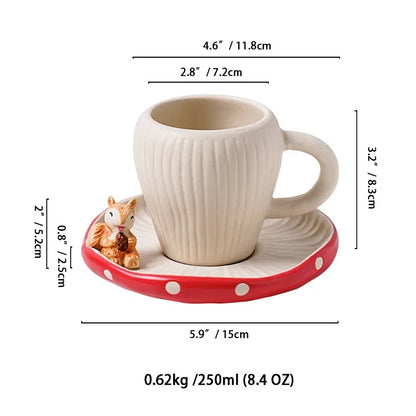 Squirrel & Chestnut Ceramic Cup