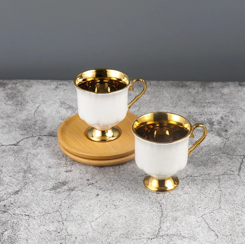 Embossed Turkish Coffee Cup Set – 2 Pieces
