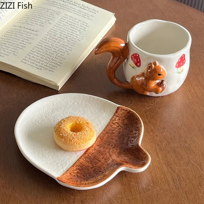 Maple Leaf Squirrel Coffee Cup