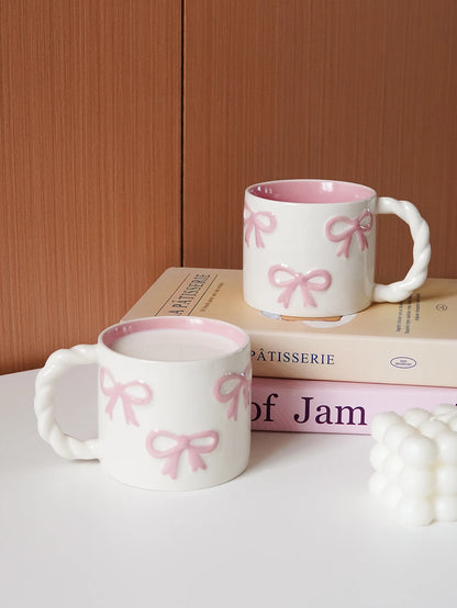Twisted-Handle Bow Ceramic Mug